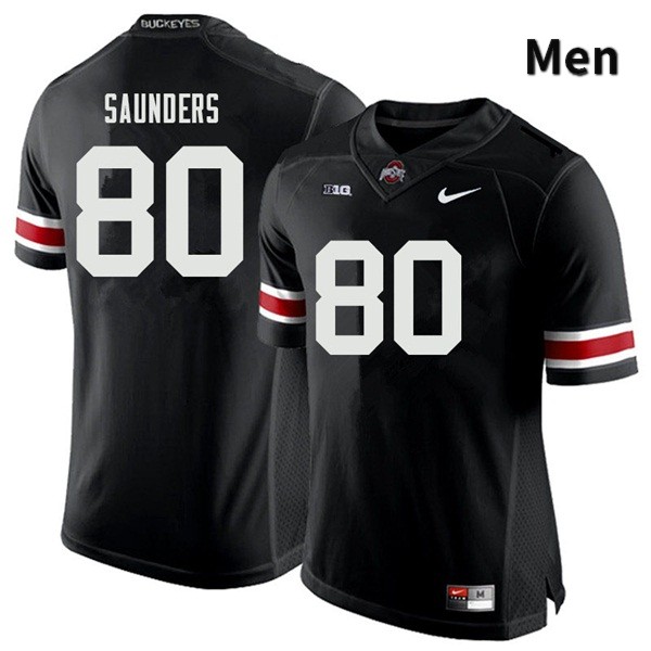 Ohio State Buckeyes C.J. Saunders Men's #80 Black Authentic Stitched College Football Jersey